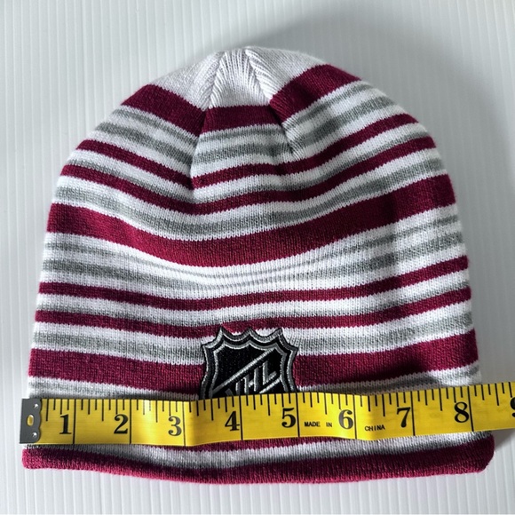 NHL Winter Beanie‎ Skull Hat Knitted Double Layer  Striped Like New - Picture 4 of 5